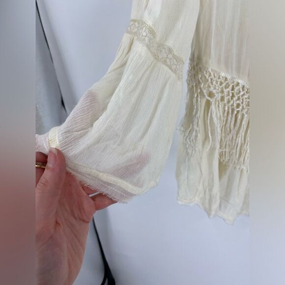 American Eagle Women’s Open Front Lightweight Fringe Detail Cardigan size M - Picture 5 of 6